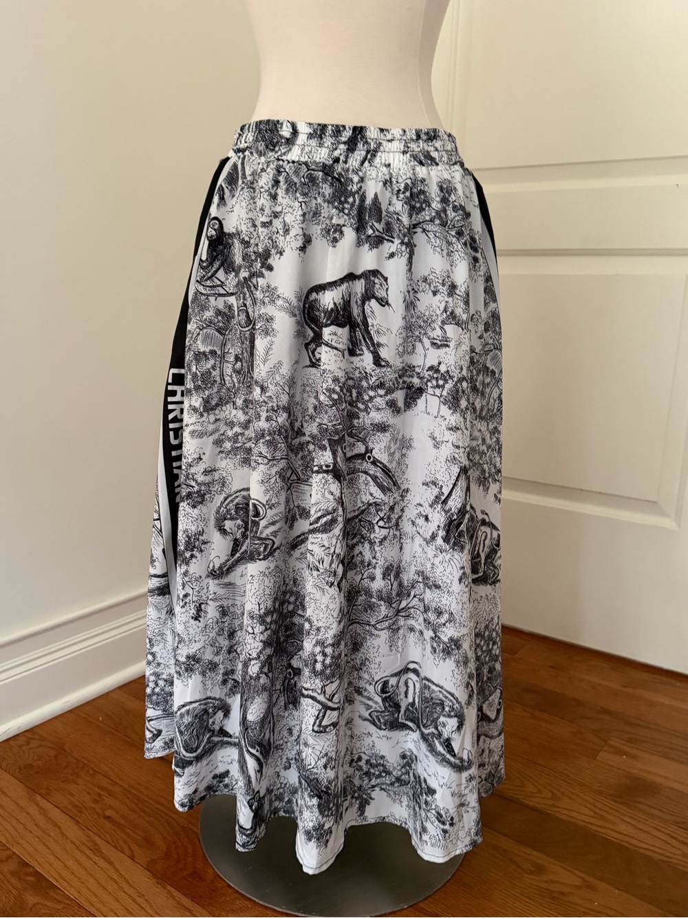 Dior Black & White Toile Maxi Skirt